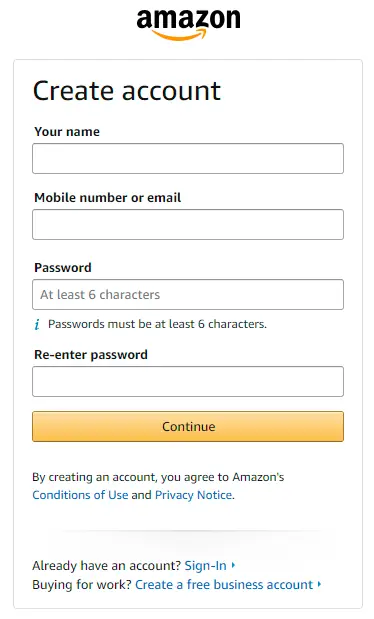Creating an Amazon Account